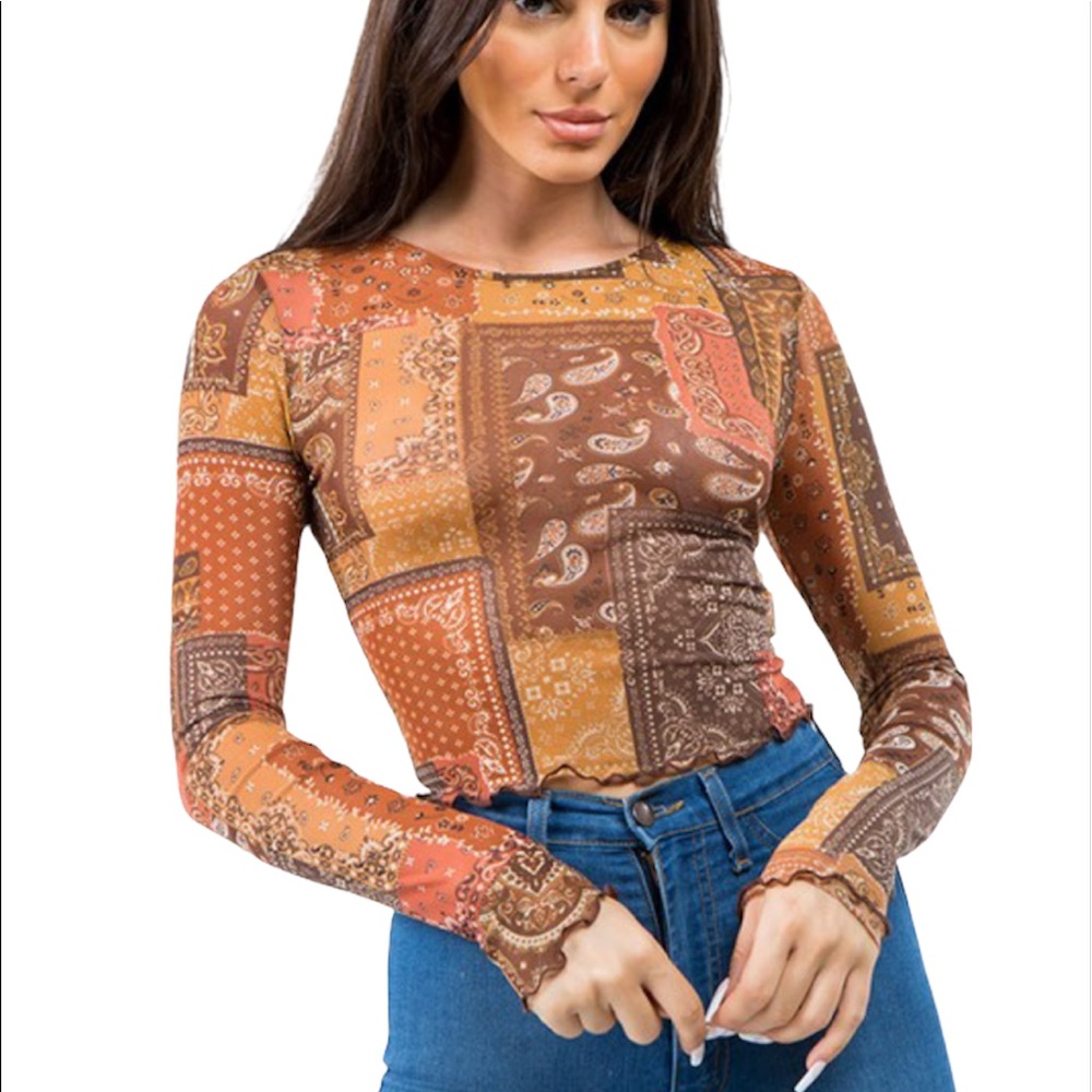 Patchwork Sheer Top